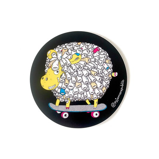 Sticker - Skateboarding Sheep